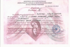 Diplome obținute de elevii de la Școala Gimnazială Eugen Barbu - 2019