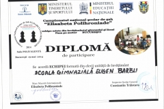 Diplome obținute de elevii de la Școala Gimnazială Eugen Barbu