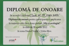 Diplome obținute de elevii de la Școala Gimnazială Eugen Barbu