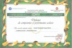 Diplome obținute de elevii de la Școala Gimnazială Eugen Barbu