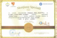 Diplome obținute de elevii de la Școala Gimnazială Eugen Barbu